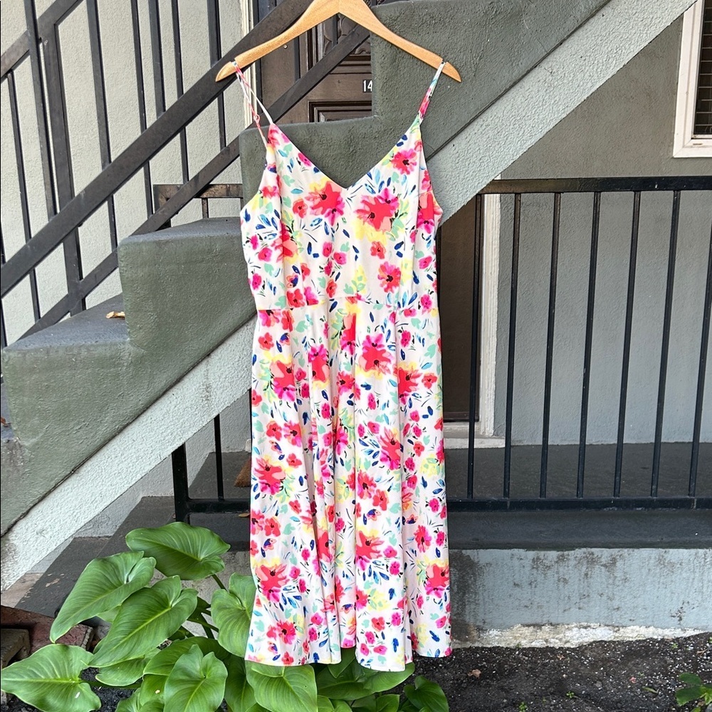 Yumi Kim Anthropologie Floral MidiDress Vacation Resortwear Spring Sz L